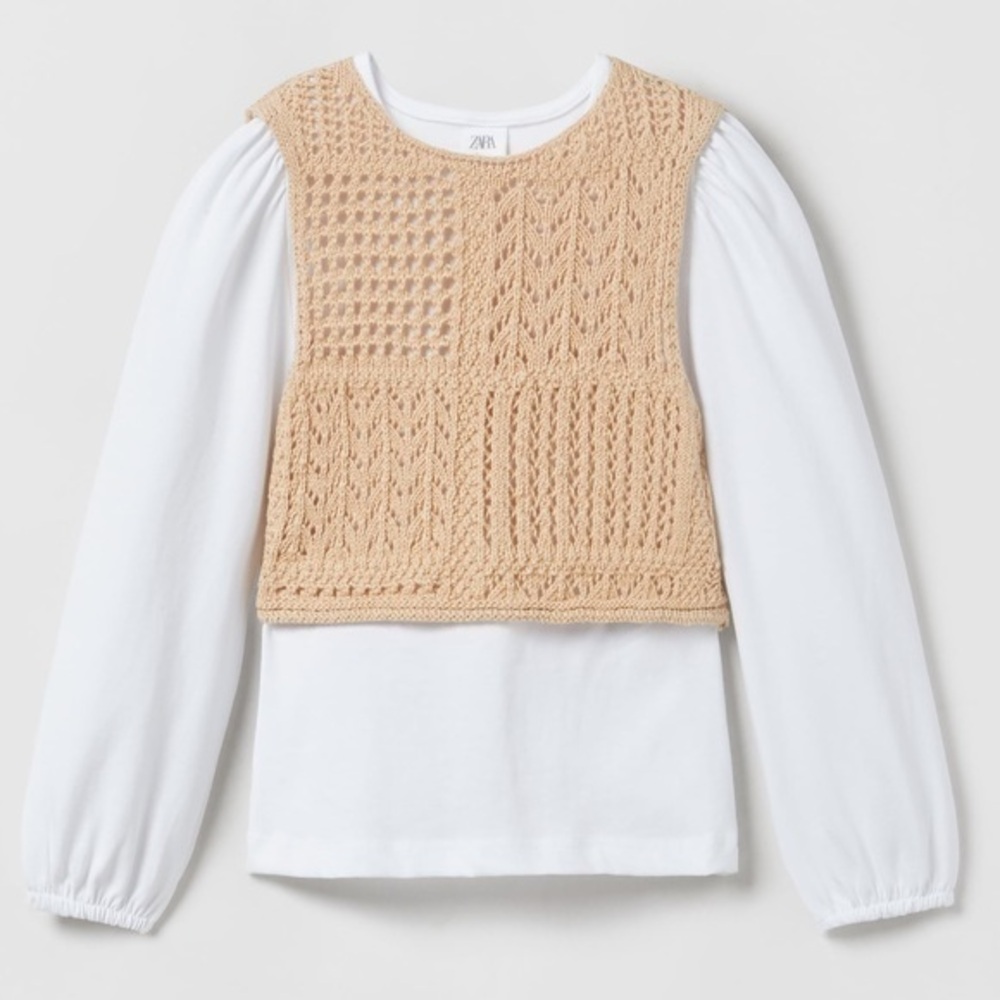 Zara layered vest top oyster white 3037 604